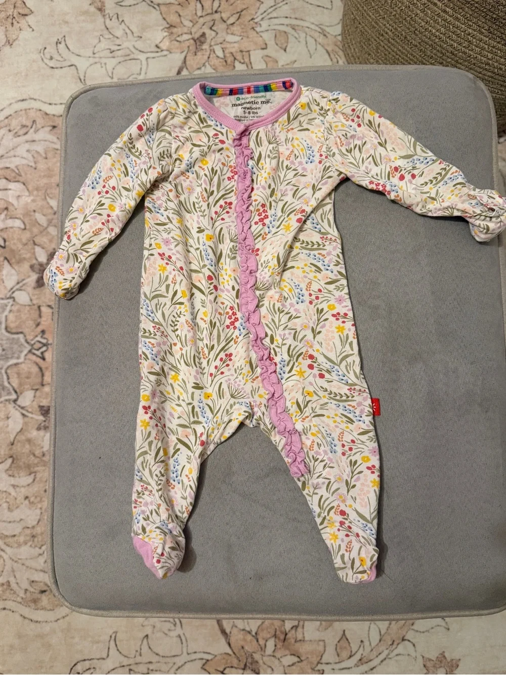 Newborn Magnetic Me Ashleigh Ruffle Footie